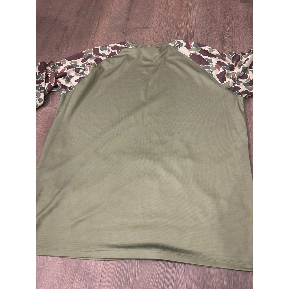 Zero Foxtrot Mens 2XL Olive Green Camo Raglan Long Sleeve Performance Shirt - Picture 9 of 9